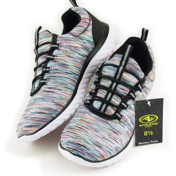NWT Athletic Works Women's Bungee Slip-On Sneakers Multi Color - Picture 2 of 7